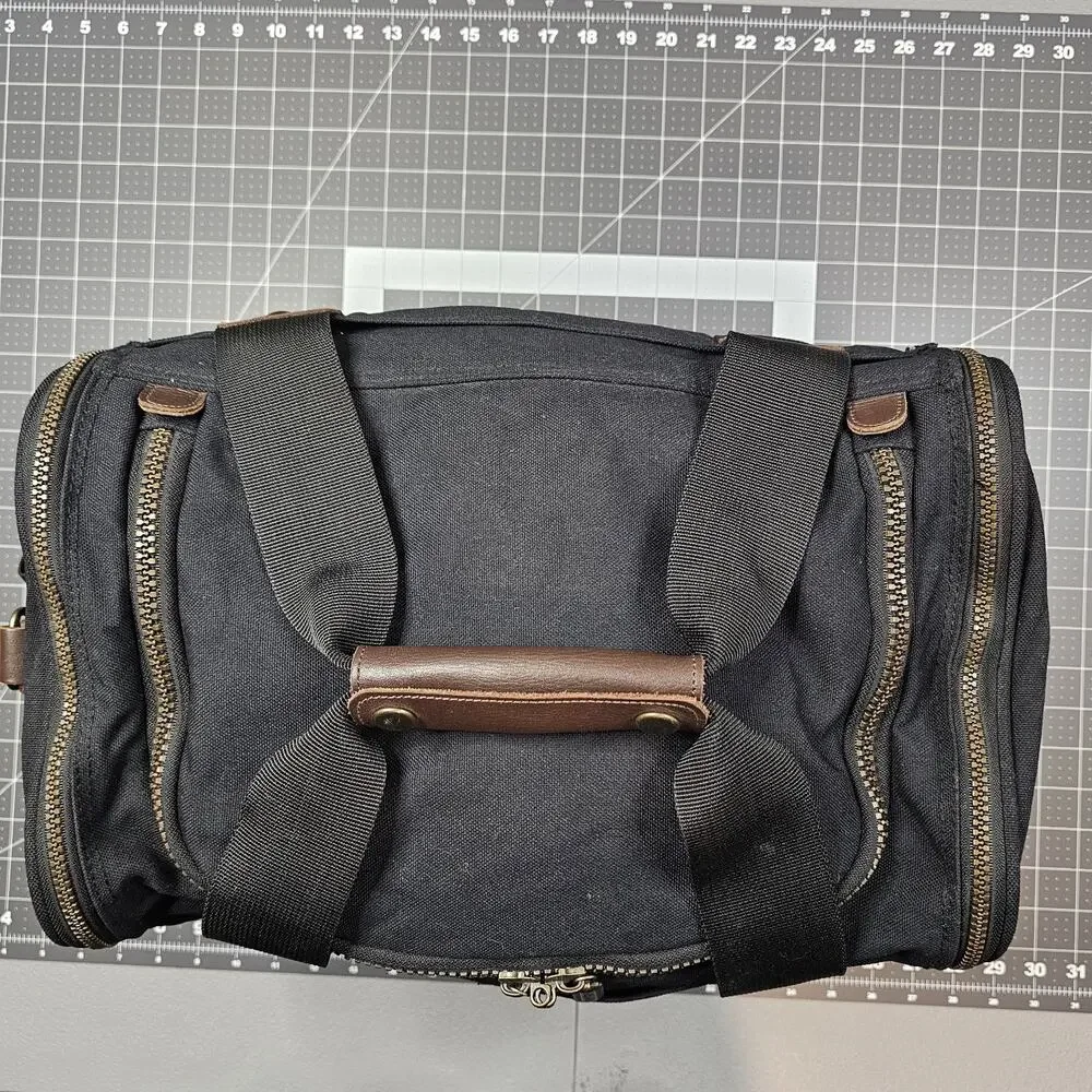 Vintage Eddie Bauer Weekender Duffle Bag Canvas Leather Trim Carry On Tote Gym